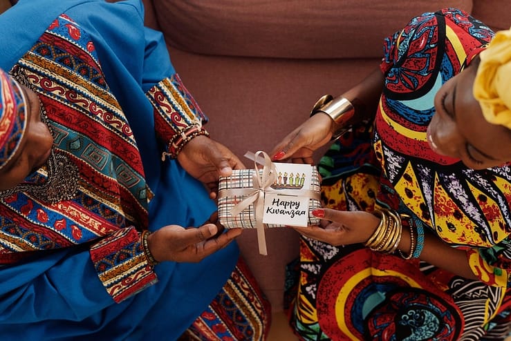 photo of people receiving gifts
