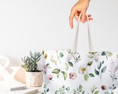 Large Weekender Tote Bag With Rope Handles + Lined Interior | Herb Your Enthusiasm Garden Design, Great Gift for Him or Her