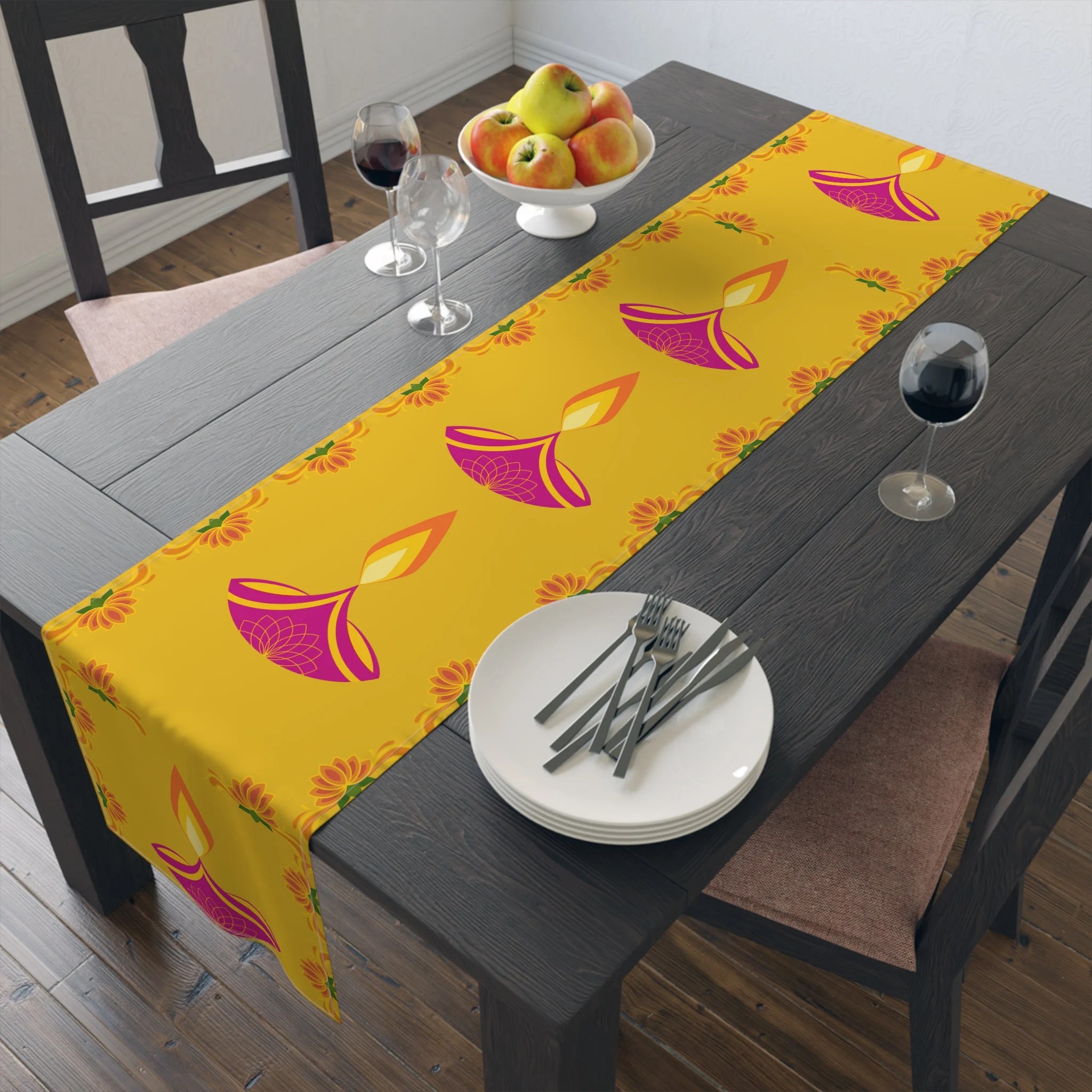 Table Runner | Diwali Golden | Cotton Twill or Polyester