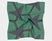 25 Inch Square Scarf Head Wrap or Tie | | Blue Green Delta Sky | Silky Soft Chiffon Material