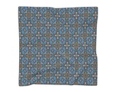 25 Inch Square Scarf Head Wrap or Tie | Silky Soft Poly Chiffon Material | Blue Mandala Design