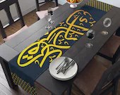 72" Long Table Runner Cotton Twill | Happy Eid Design
