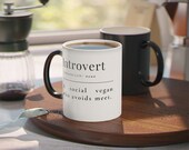 Color Changing Mug | Introvert Defined | 11 Ounces For Coffee Tea Or Cocoa
