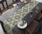 Modern Table Runner With Seasonal Theme | Green Goddess Garden Design | 90 inches (L) | Cotton Twill or Polyester Material