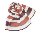 50 Inch Square Scarf Head Wrap or Tie |  | Silky Soft Chiffon Material |  Wear as a Shawl, Hijab or Handkerchief | Brown White Stripe Design