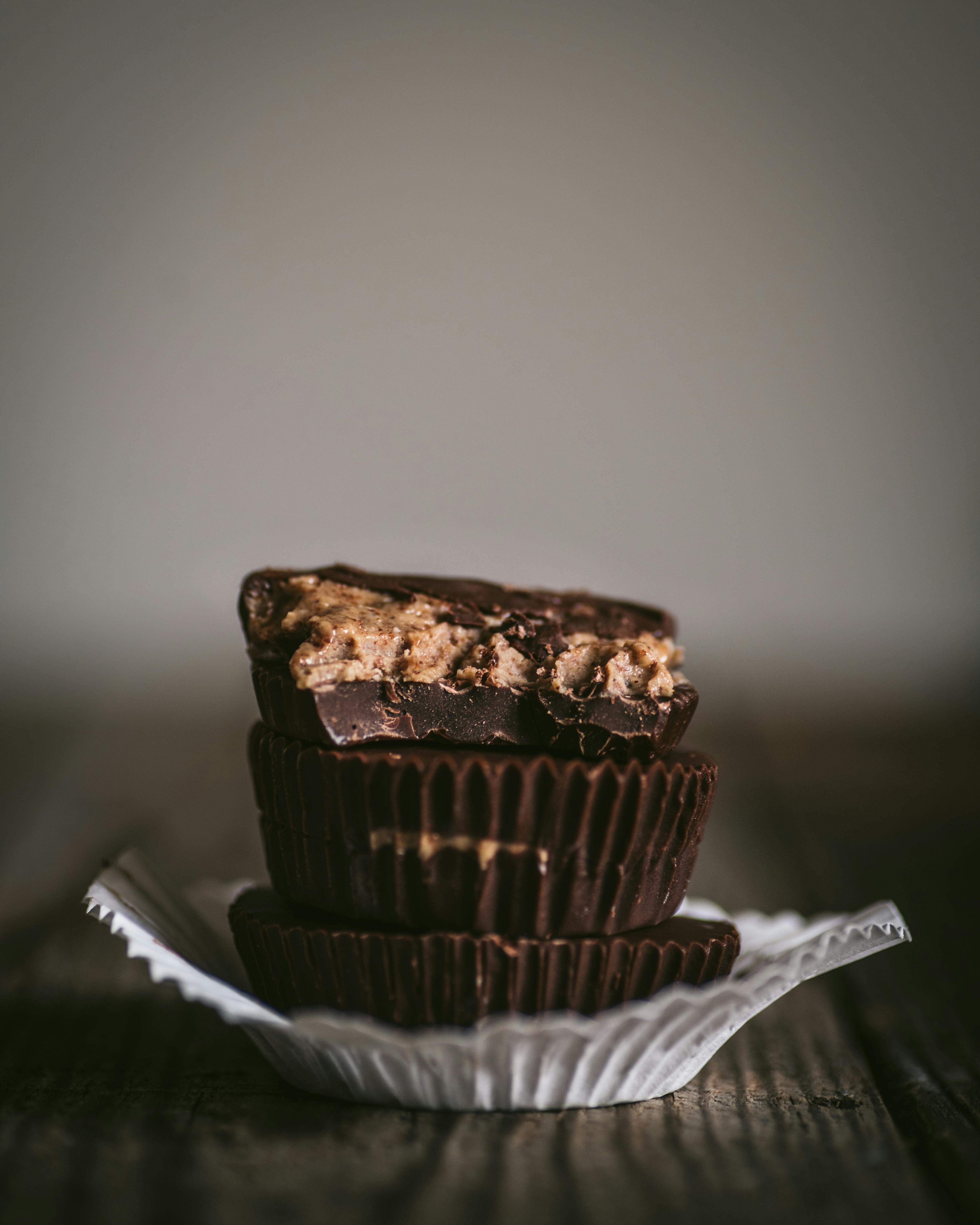 Chocolate Peanut Butter Cups in White Paper Cup