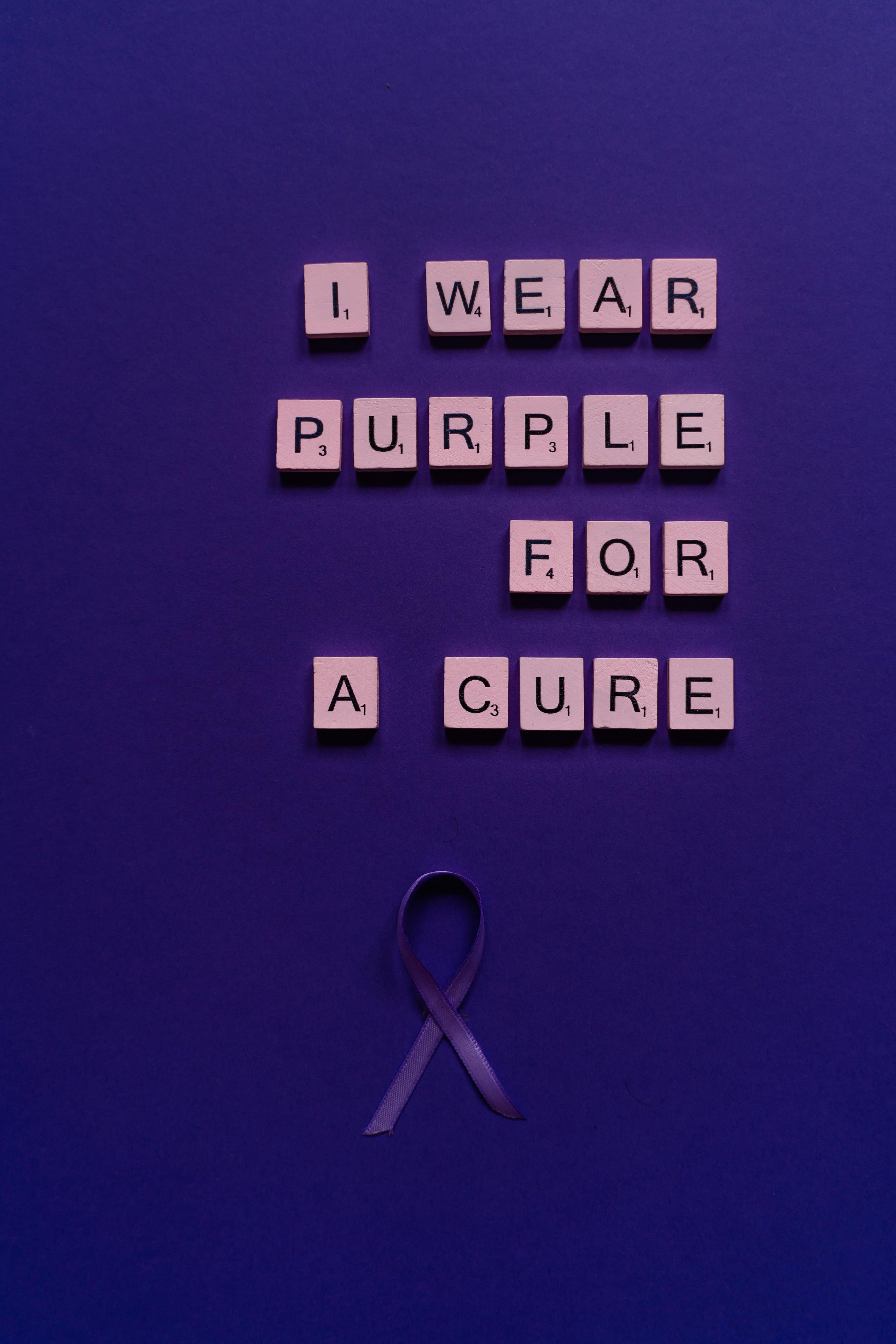 A Purple Ribbon Under the Scrabble Tiles