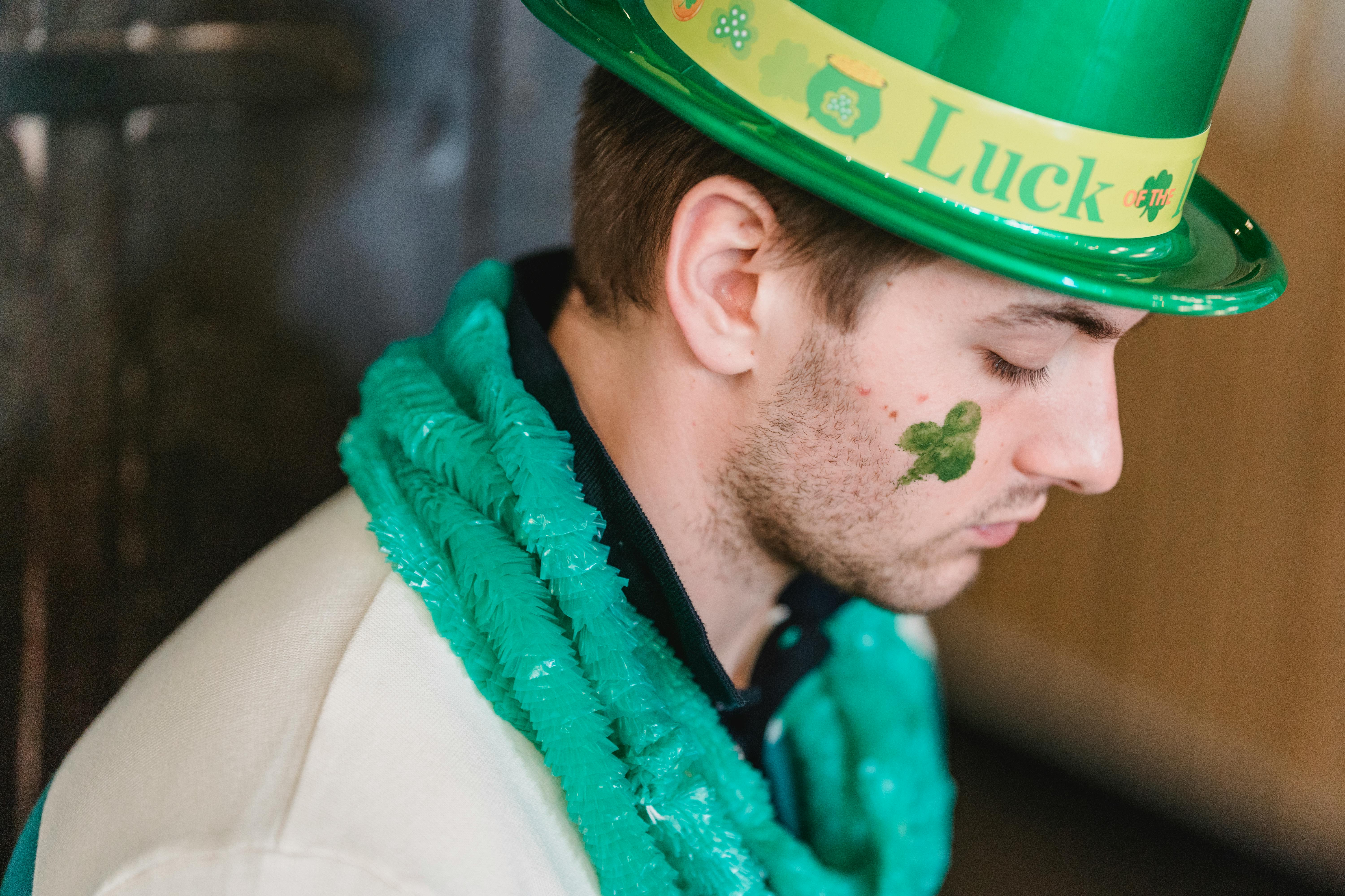 Man in green hat during Feast of Saint Patrick
